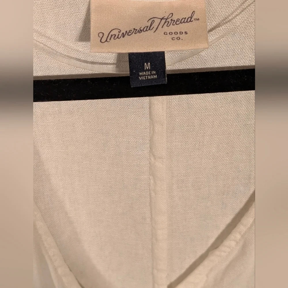 ๐คNWOT Universal Thread White Linen-Blend Button-Front Mini Dress Size Medium ๐ค - Picture 8 of 8